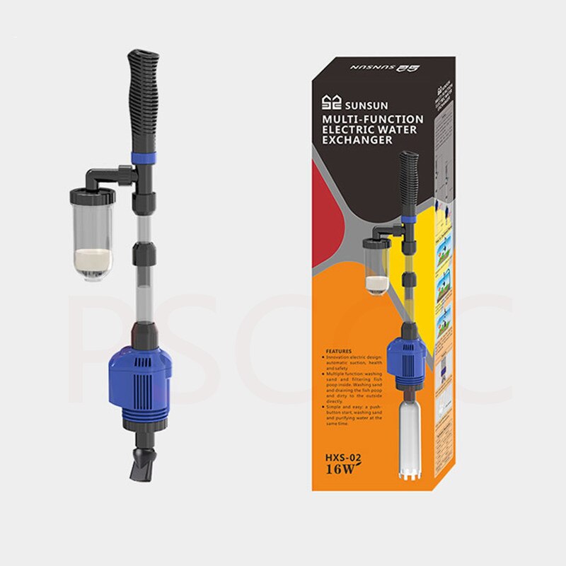 Aquarium Electric Syphon Operated Fish Tank Sand Washer Vacuum Gravel Water Changer Siphon Filter Cleaner Fish Tank Tools 220V