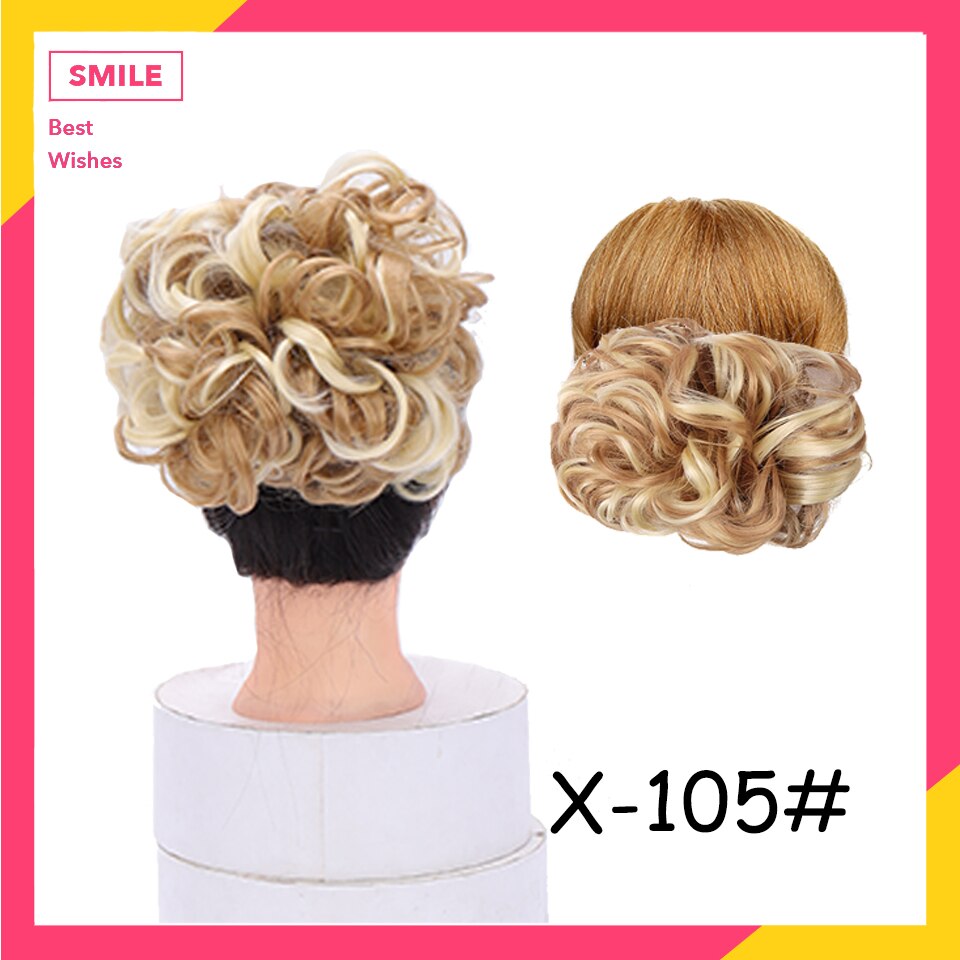 HUAYA ślubne na włosy kok fryzura włókno termoodporne peruka syntetyczna ze sznurkiem kręstożek chignon modne dodatki robić włosów: X-105