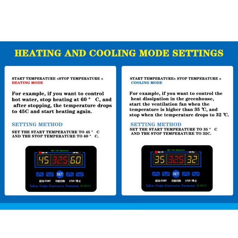 Thermostat LED Digital Temperature Controller Smart Temperature Regulator High-precision Thermostat Control Switch XH-W1411