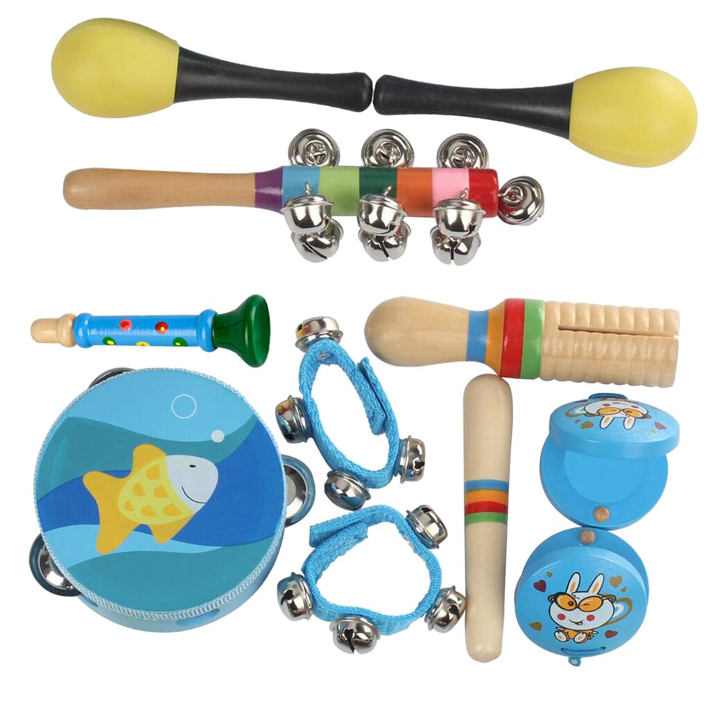 11 Pcs Music Rhythm Percussion Set For Children Kids Early Learning Education Musical Instruments