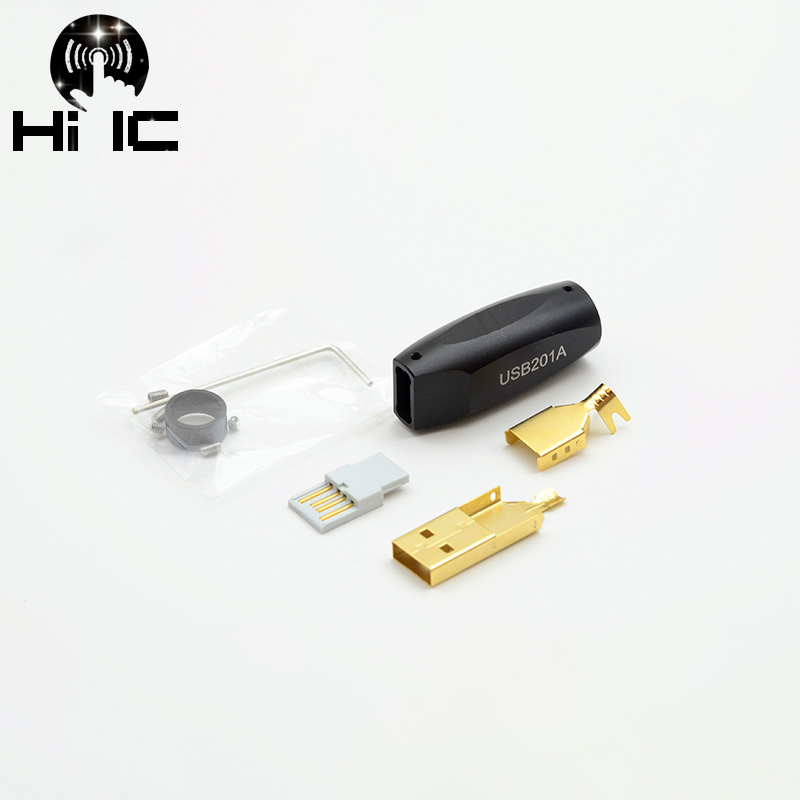 Cavo dati USB dorato Audio HiFi tipo A fai-da-te tipo B USB A USB B USB 2.0 connettore USB Jack coda presa connettore presa