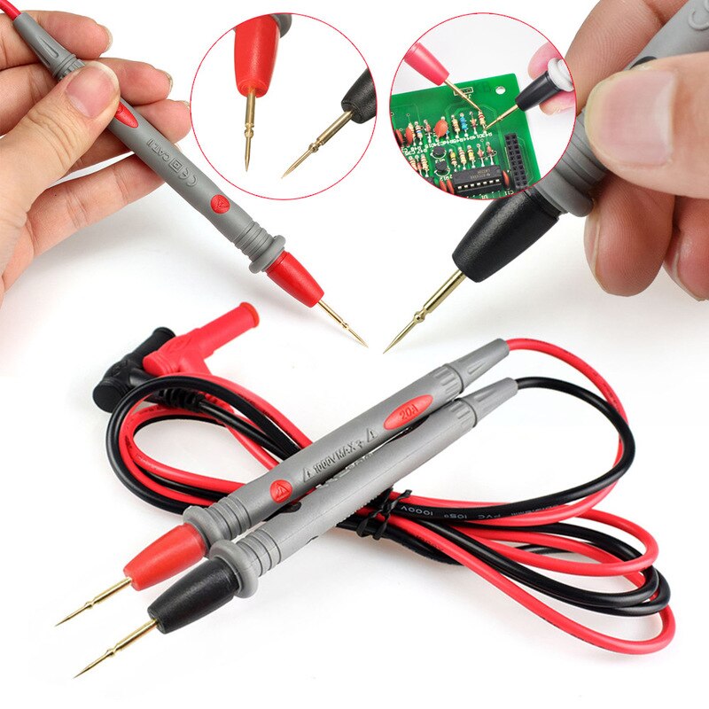 DT201 Digital Clamp Meter AC/DC Multimeter Clamp Ammeter Large Jaw 1000V DC Current Clamp Meter LCD Digital Handhold Tools: Test wire