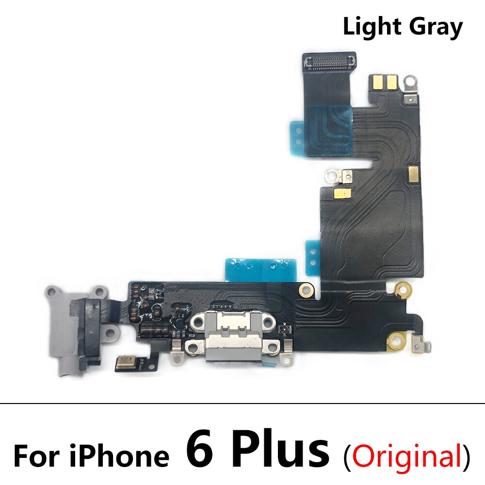 100% nuovo originale per IPhone 6 6S 7 Plus caricatore USB porta di ricarica connettore Dock scheda microfono cavo flessibile ricarica rapida: 6 Plus LightGray Ori