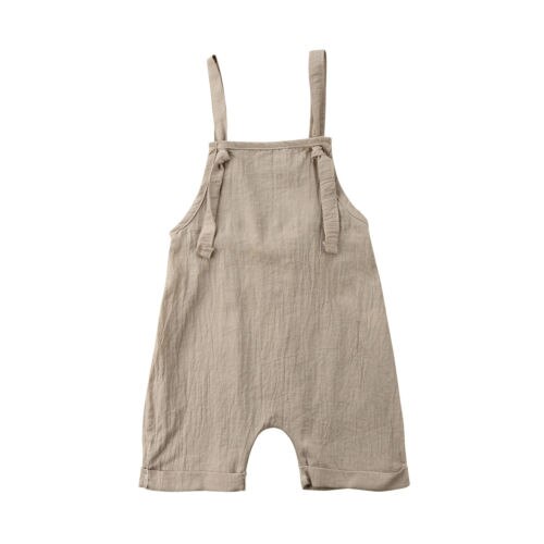 2018 nova criança verão caqui macacão crianças roupas crianças menino menina solta bib calças macacão playsuit outfits caber 0-3 t