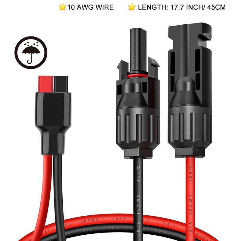 10AWG Zonnepaneel Kabel Connector Kit, Compatibel Met MC4 Connector En Anderson Powerpole Poort, Solar Connectoren Kabel