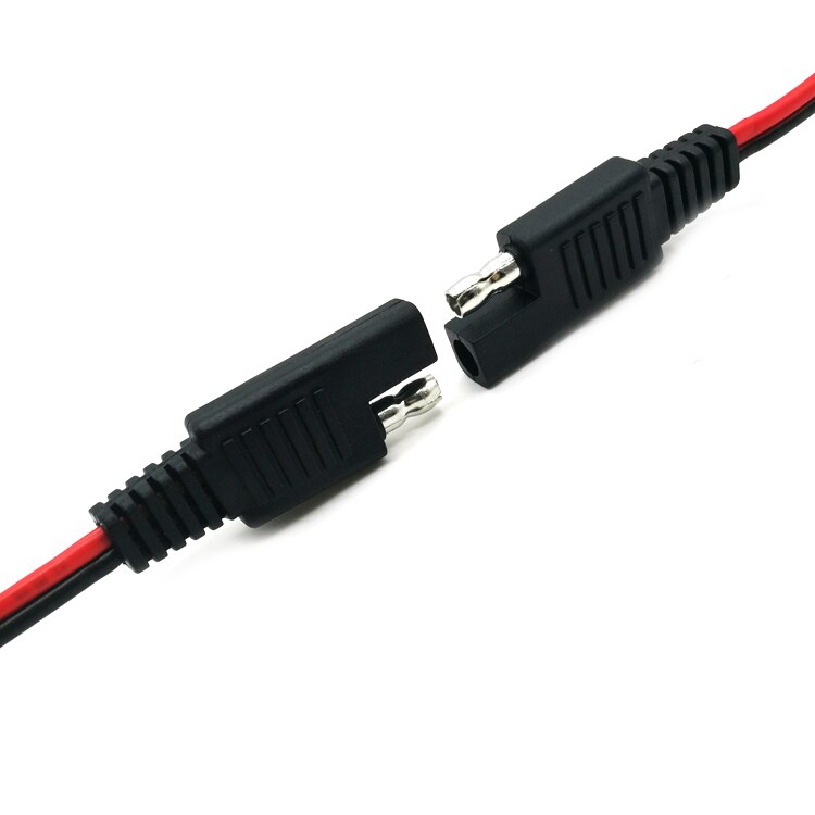 Cable de extensión SAE a SAE, 12 pies, 16AWG, 2 pines, Cable CC de alta resistencia, conector SAE de desconexión rápida, arnés de Cable con tapa antipolvo