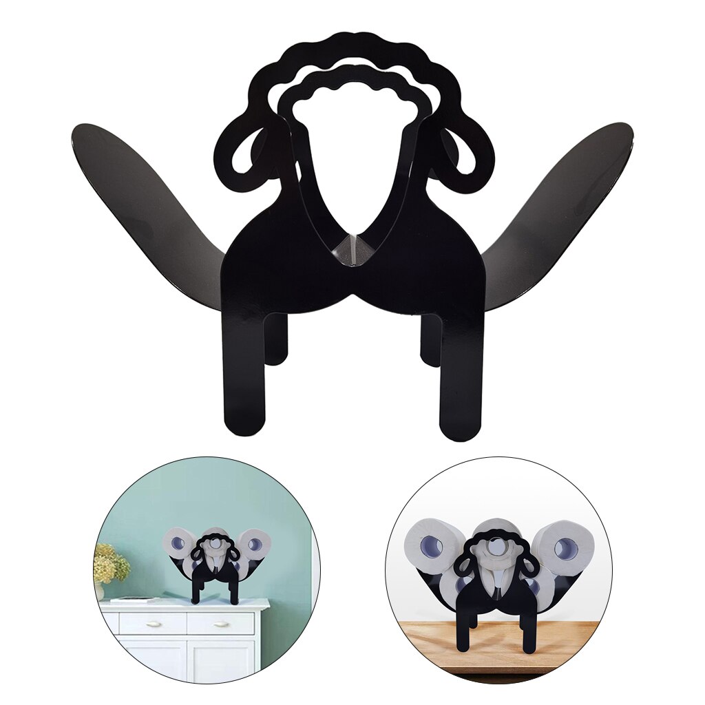 Novelty Toilet Paper Roll Holder Standing Organizer Home Metal Art Decor Suction Cup Tissue Box Dispenser Tissue Box