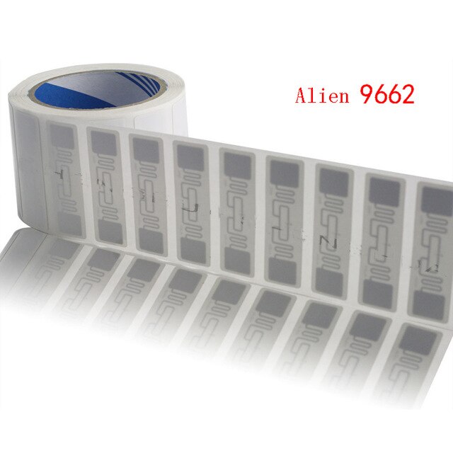 Étiquette autocollante rfid adhésive uhf avec portée de lecture de 860-960 mhz jusqu'à  to 10m 100 pièces/lot