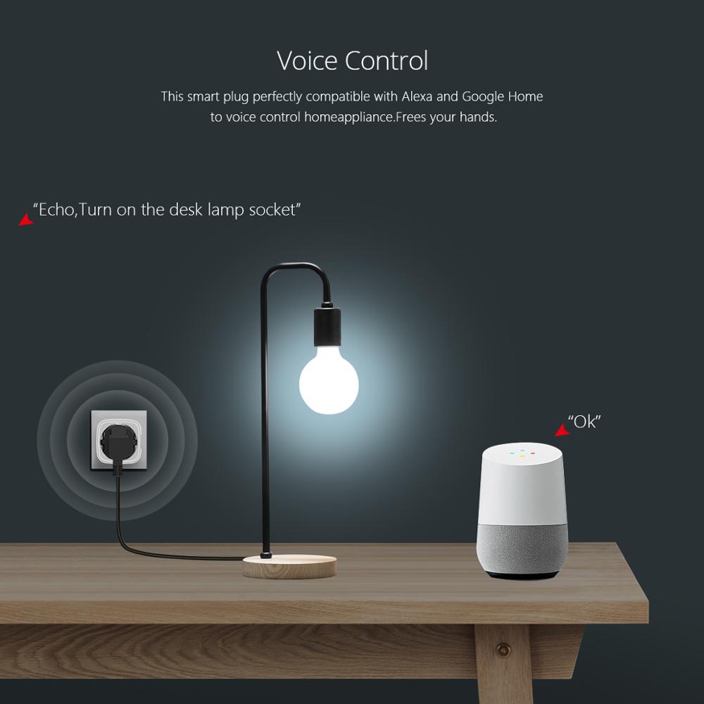 Smart Life 2.4G Wifi Socket Plug Alexa Compatible Tuya Smart Home Adapter Voice Remote Control 15A 10A 220V 110V EU US Standard