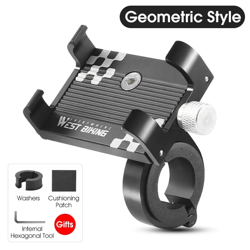 Soporte de teléfono para ciclismo WEST BIKING, soporte ligero de aleación de aluminio para manillar de bicicleta, soporte para teléfono, accesorios para bicicleta de montaña y carretera: Borgoña