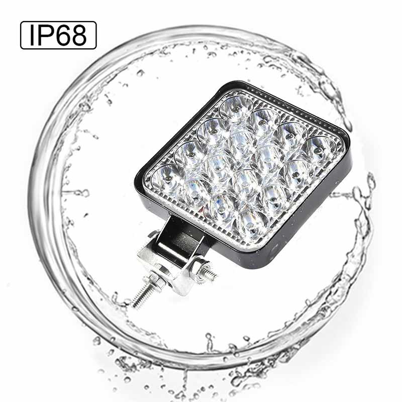 16 led 48w led arbeidslys bar firkantet spotlight 12v 24v offroad led lys bar tåkelys for jeep båt / suv / lastebil tilbehør