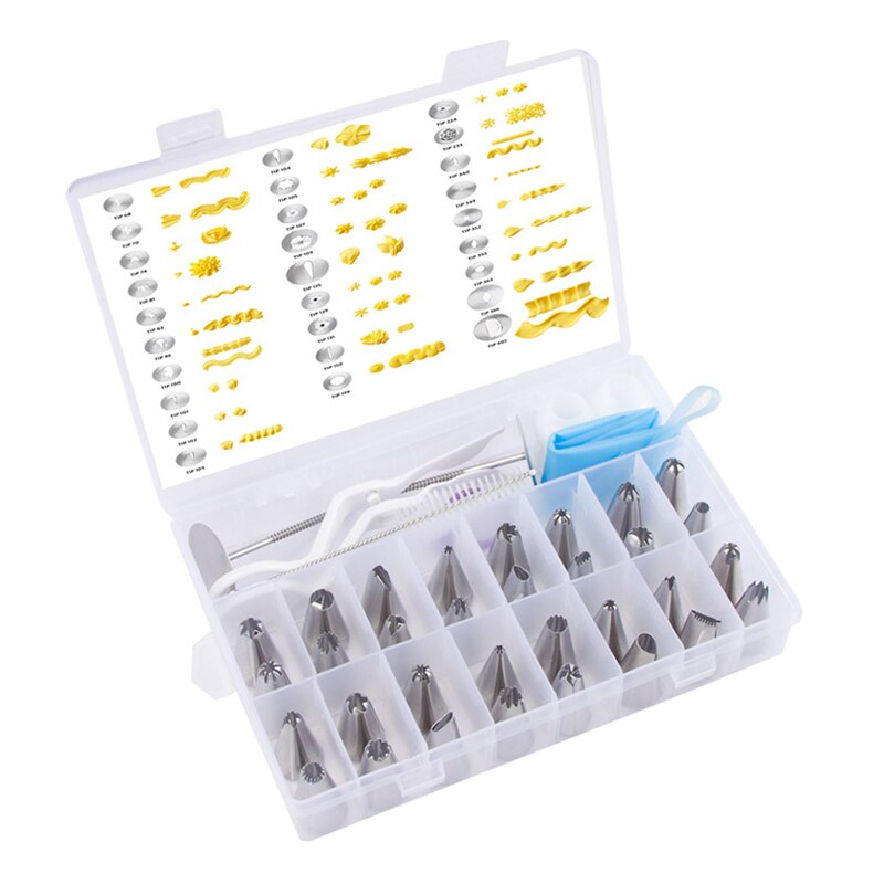 40Pcs Diy Leaf/Star/Rosette Piping Tips Set Pastry Nozzles Piping Bag Nozzles Nozzles Cake Making/Decorating/Icing Tools 057