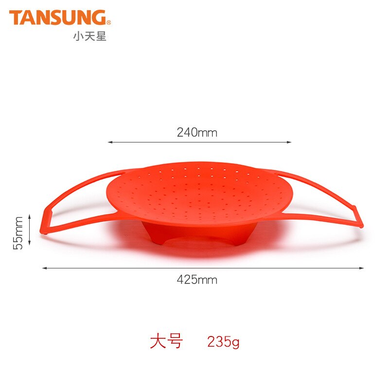 Fold Safe Multifunction Stove Useful dumpling Silicone Steamer Basket With Handles Kitchen Gadgets Kitchen Tool: red