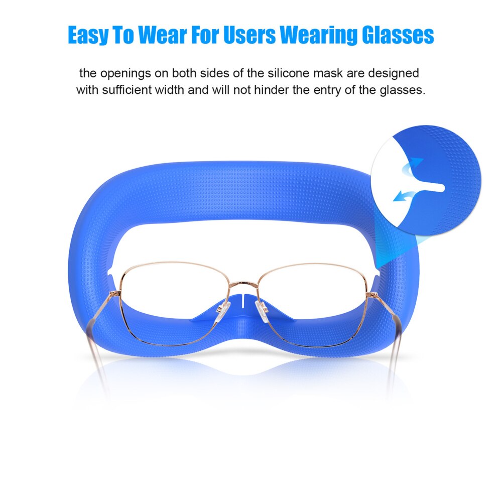 Upgraded Silicone Face Cover for Oculus Quest 2 VRAnti-Sweat Prevent Light Leakage Washable Eye Pad Cap Protective Accessories