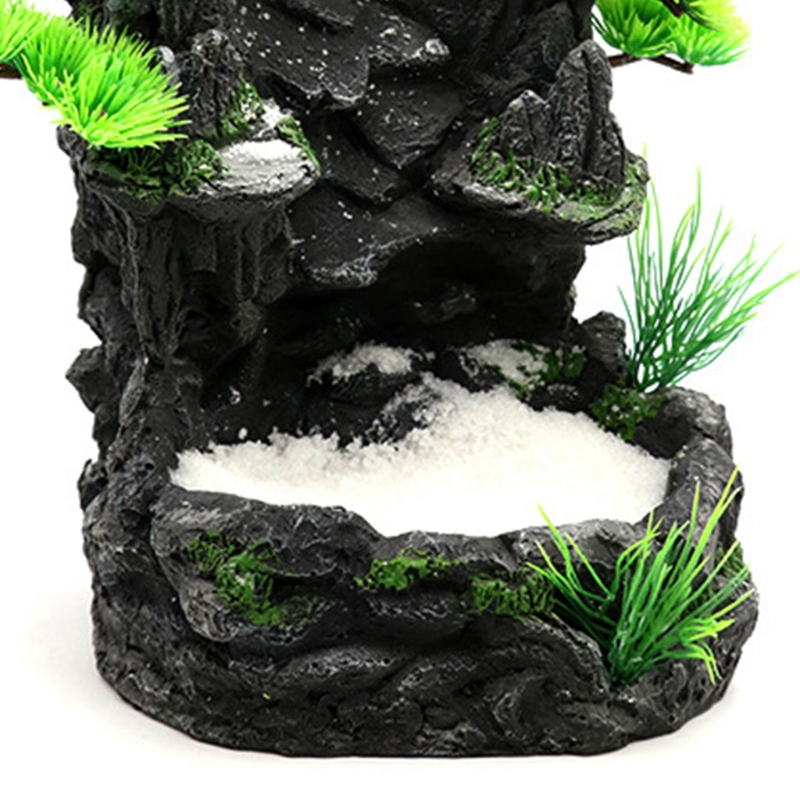 D08D Aquarium Decoration Artificial Resin Landscape Lifelike Fish Tank Rock Mountain View Underwater Sand Waterfall