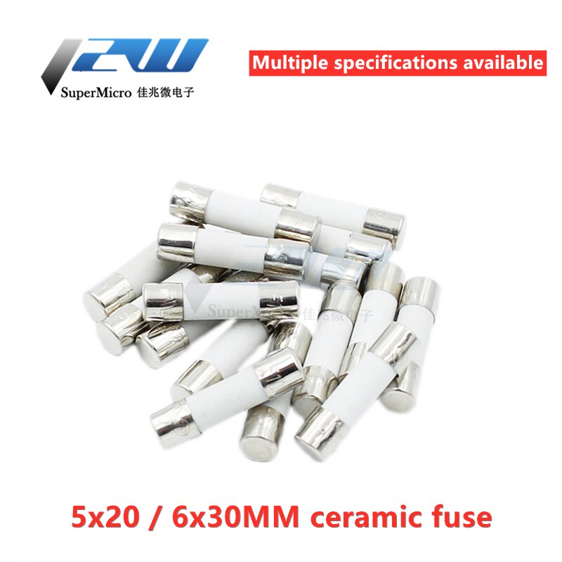 Freies ! flink Keramik Sicherung 5mm x 20mm 6x30 T 0,5 EINE 1A 2A 3A 5A 6A 8A 10A 13A 15A 20A 30A 250V Auto Zigarre Mikrowelle