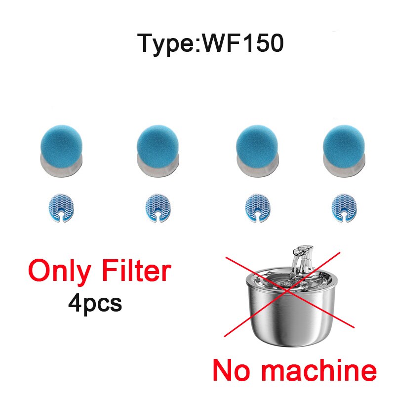 Stainless Steel Cat Fountain Filter Water Drinking Fountain Pet Cat Dog Ultra-Quiet Automatic Fountains and Filter Cats Drinker: Type B-FilterX4
