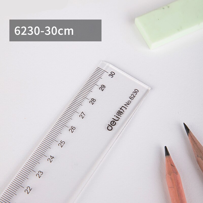 Règle en plastique de charcuterie 20cm/30cm/40cm/50cm/60cm règle multi-standard étudiant bureau dessin écriture mesure outil papeterie: 30cm