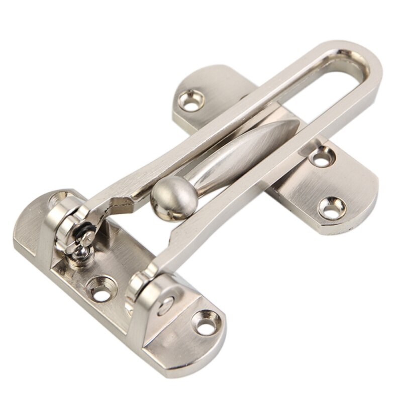 1 ensemble garde loquet boulon et 4 vis porte coulissante serrure poignée en alliage de Zinc porte loquet maison sécurité chaîne porte accessoires: Argent