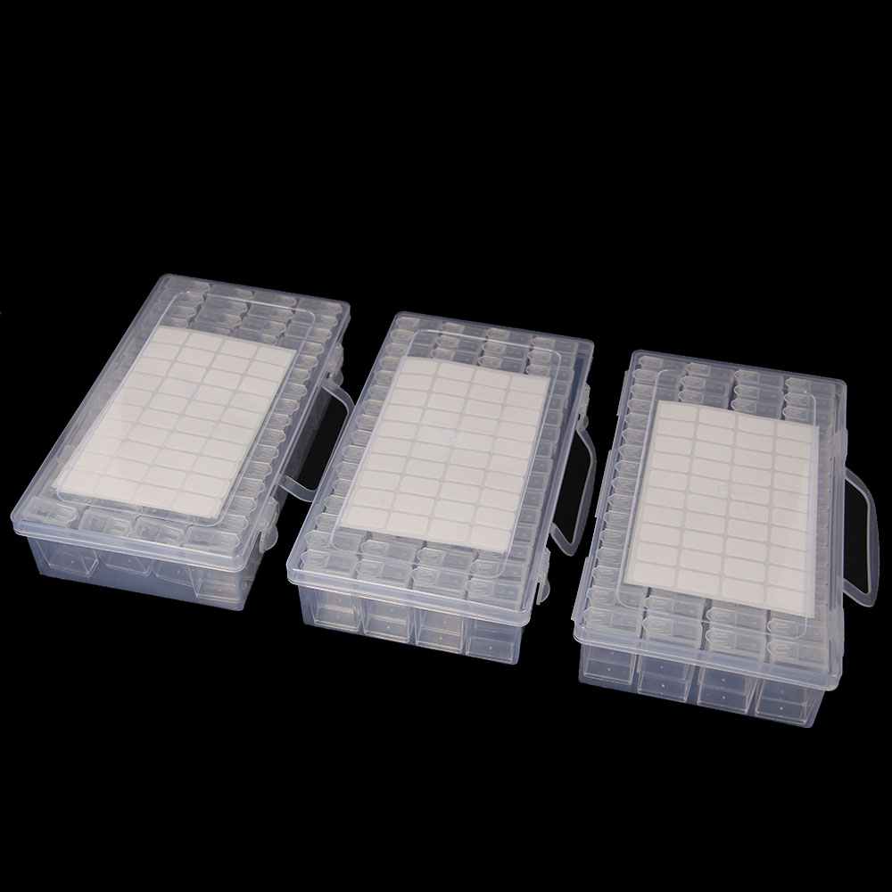 Diamant Schilderen Gereedschap S Opbergdoos 64 Slot Rhinestone Container Steen Diamant Borduurwerk Case Sieraden Boor Organizer: Licht Geel