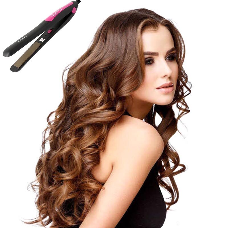 220V Ceramic Panel Flat Iron Hair Straightening Curling Iron Styling Tools Hair Straightener Dry &Wet Hair Plate