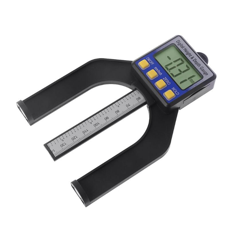 Digital Depth Gauge Tread Depth Gauge Height Caliper Tester Measure Tools LCD Magnetic Drills Self Standing Aperture 80mm