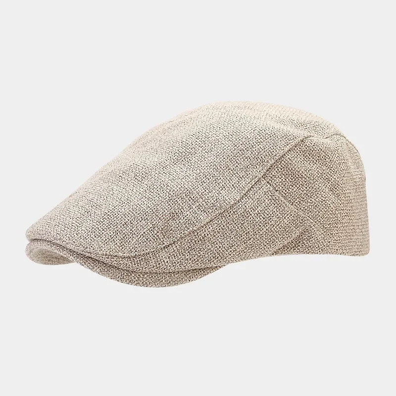 Zomer Heren Baret Linnen Pet Verstelbare Krantenjongenspet Ademend Vintage Effen Zwart Klimop Eendenbek Hoed Boinas Para Mujer: green