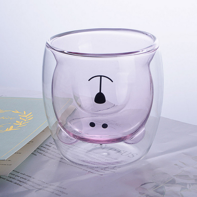 Nette Weihnachten Baum Becher Doppel Zauberstab Glas Kaffee Tassen mit Silocone Deckel Schneeflocke Stern Weihnachten Wein Tee Milch Wasser Becher: E 270ML