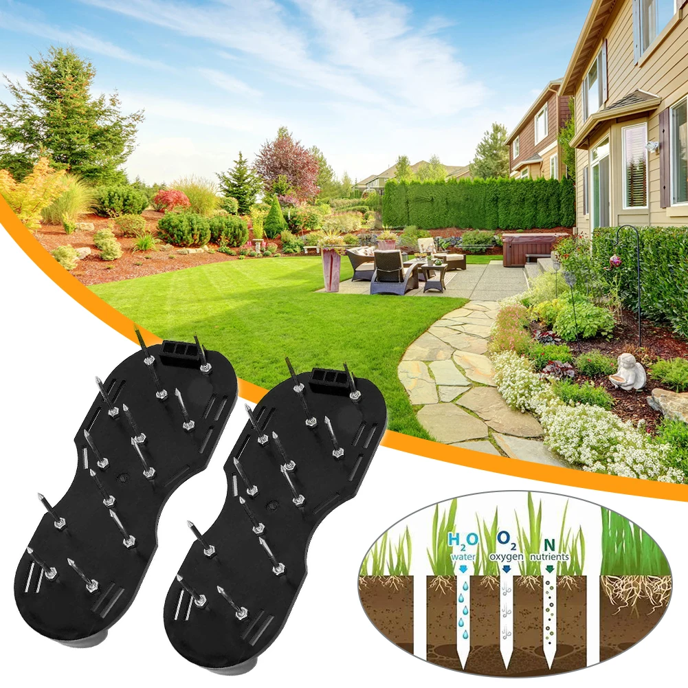 Garten Rasen Sein lüfter Schuhe Rasen Sein lüfter Spikes Schuhe Gartengeräte Garten Hof Gras Grubber Nagel Werkzeug Belüfter Spikes
