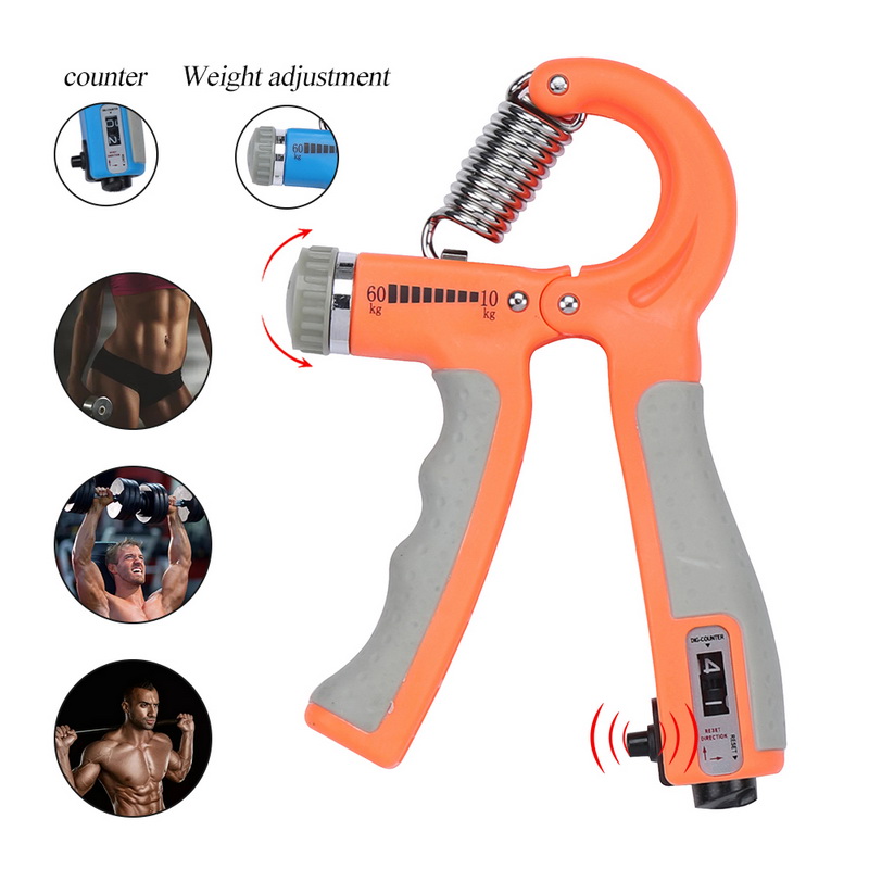 Sfit r-form justerbart håndgreb sport styrke tællelig træningsforstærker gribefjeder finger fingre knivskarpe ekspander: Opgraderet orange