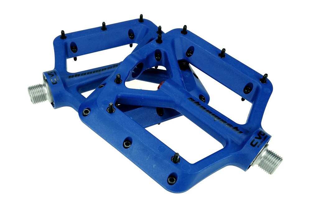 SHANMASHI CVO Bigfoot Nylon Carbon Fiber Bearing Pedal Mountain Bike Road Bike Pedal Comfortable Bicycle Pedal 333g/Pair: blue