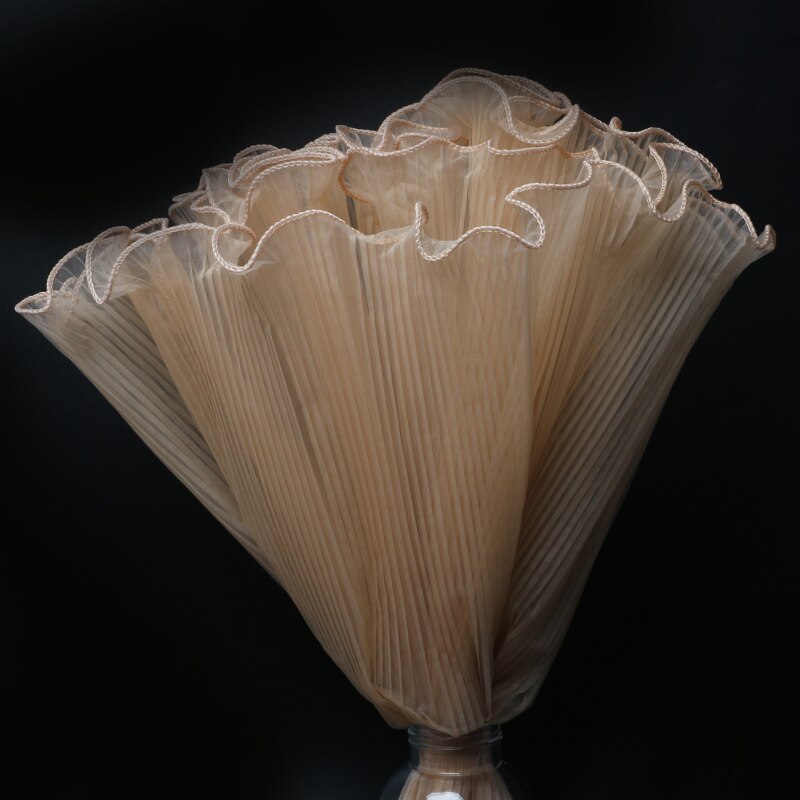 25cm*5yard Spray Yarn Flower Packaging Wave Gauze Lace Gauze Flower Shop Bouquet Floral Flower Packaging Material Net: khaki