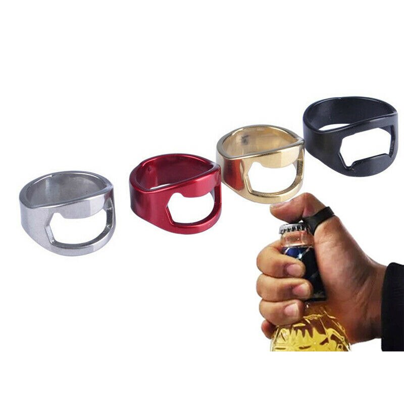 Creatieve Draagbare Ring Flesopener Fun Novelty Drinken Bier Vinger Gadget Kousvuller