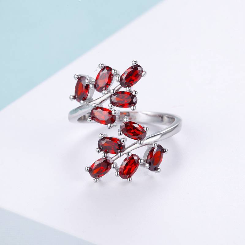 JoiasHome Silver 925 Jewelry Ruby Gemstones Ring For Women Opean Adjst Size Women Fine Jewelry Red/pink/purple Color Party