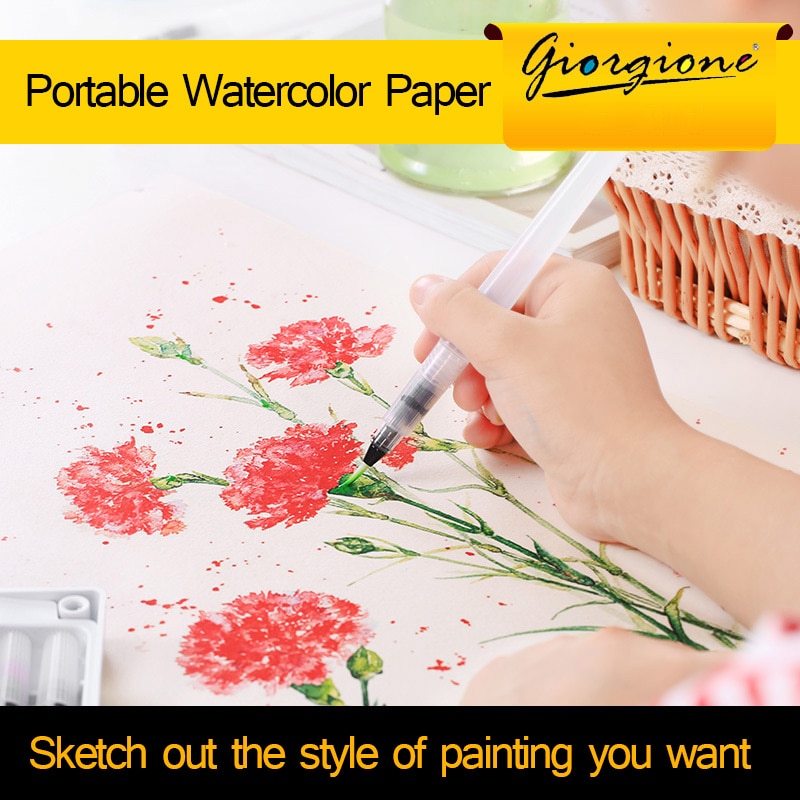 Giorgione-Papel de acuarela para pintar a mano, Bloc de libros de Color al agua, suministros de arte, 230g/m2, 130x210MM, 8 hojas