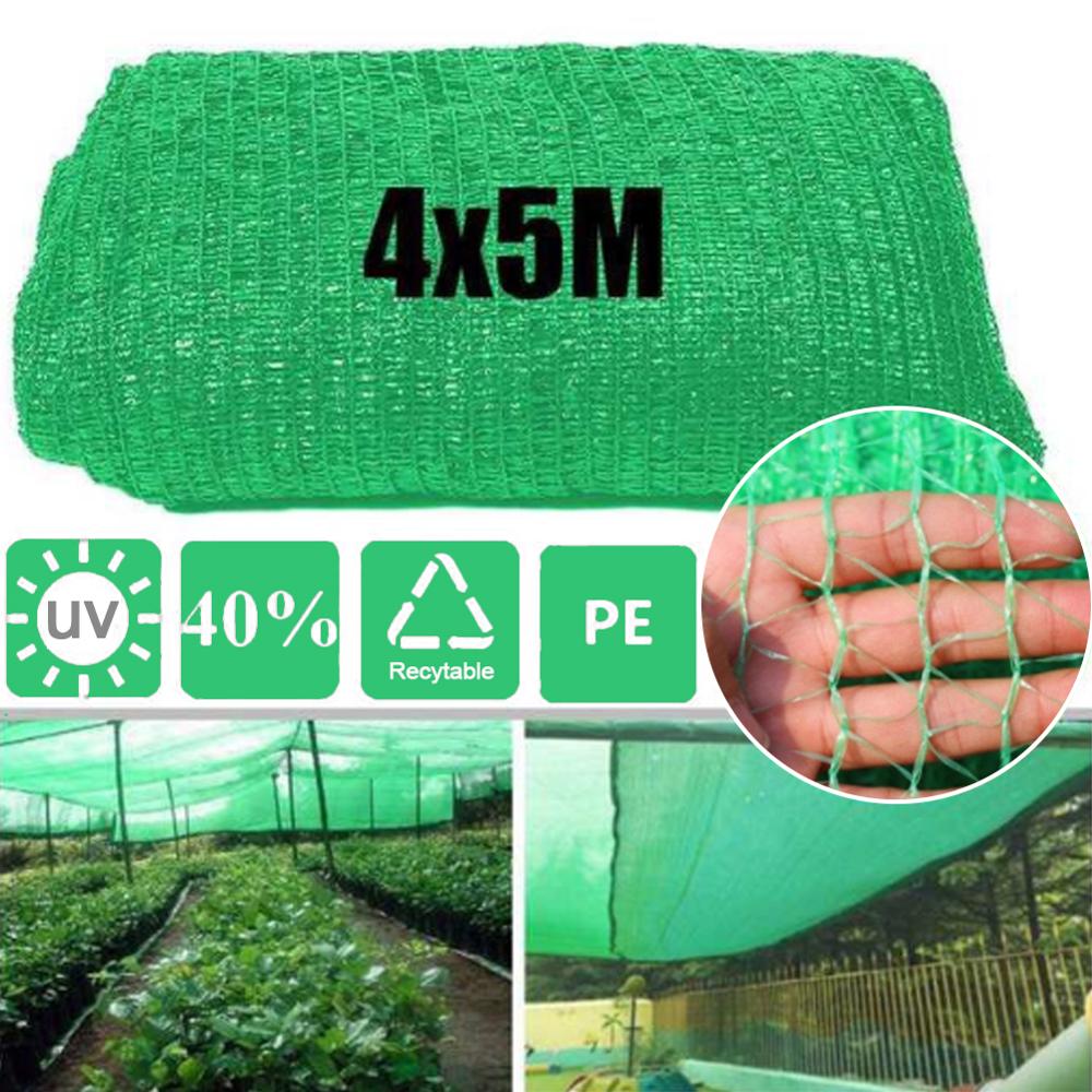 4*5m 40% Sunblock Shade Cloth for Plant Cover Greenhouse Barn Green Sunshade Cover Garden Patio Orchard Accessorie DIY