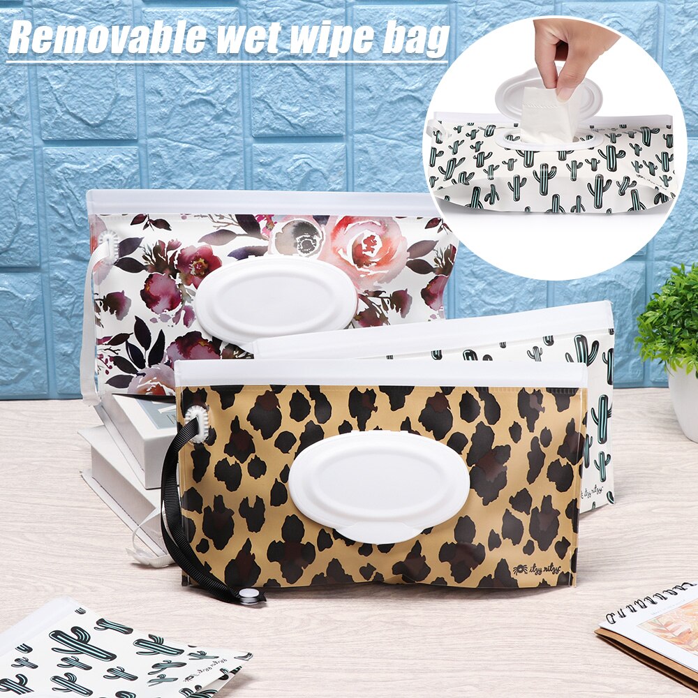 Draagbare Natte Doekjes Tas Eco-vriendelijke Zelfdichtende Snap-Strap Extractie Hand-Held Cosmetische Pouch Tissue Zak Reiniging levert