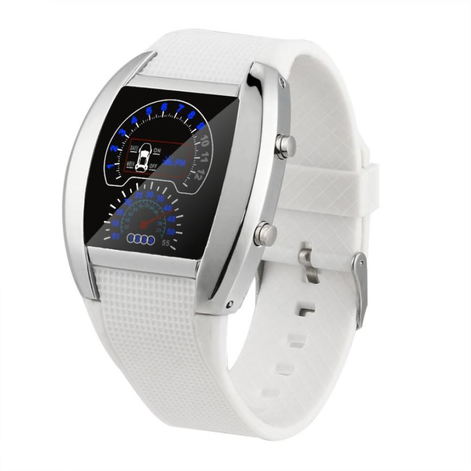 Timezone-reloj LED Turbo de aviación para hombre y mujer, reloj con Dial Flash, medidor de coche deportivo, 301