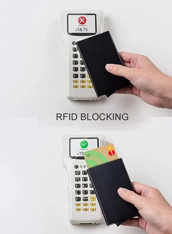 Slim Alumínio Pop-Out RFID Card Holder, Elastic Back Pouch, ID Credit Card Holder, Blocking Protect, Travel Wallet