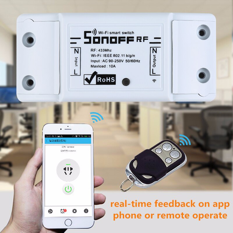 SONOFF RF R2 Wifi Smart Switch 433Mhz RF Remote Controller Switch DIY Mini Light Switch Module For Smart Home Automation