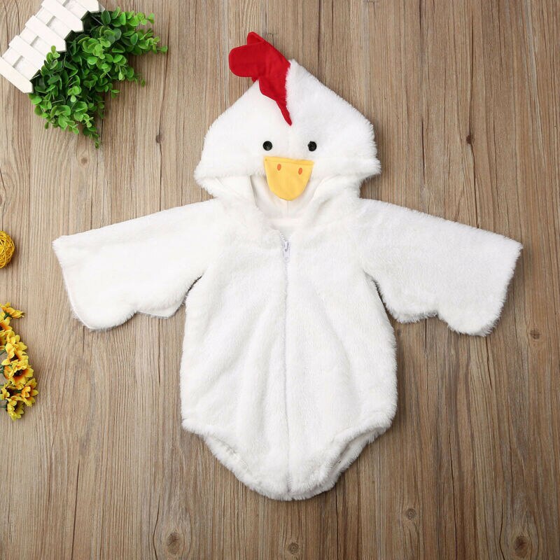 Kids Baby Girl Boy Fuzzy Chick Romper Jumpsuit Outfits Halloween Cosplay Costume