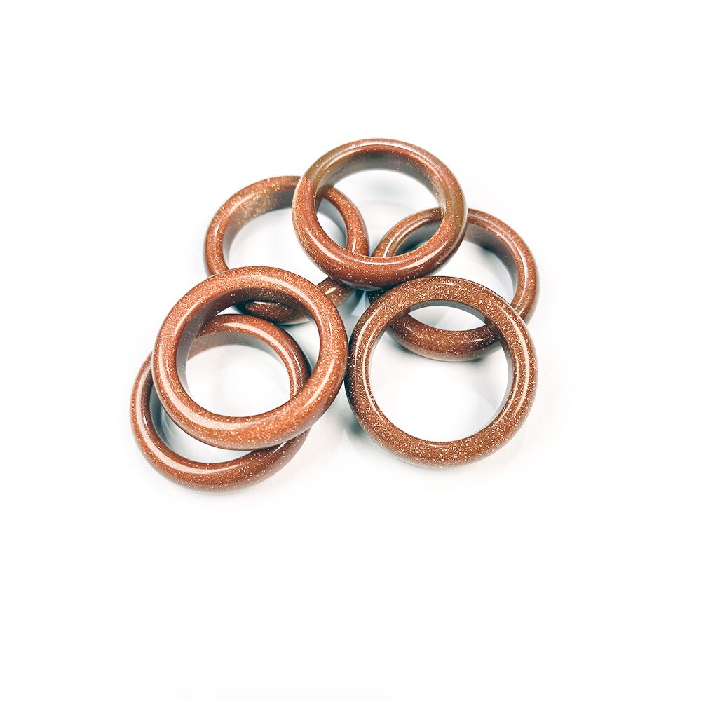Natürliche stein ringe charme schmuck eine vielfalt von steinen zwei arten von modelle trendy für frauen oder freundin 6mm: 18 / gold sand 6mm
