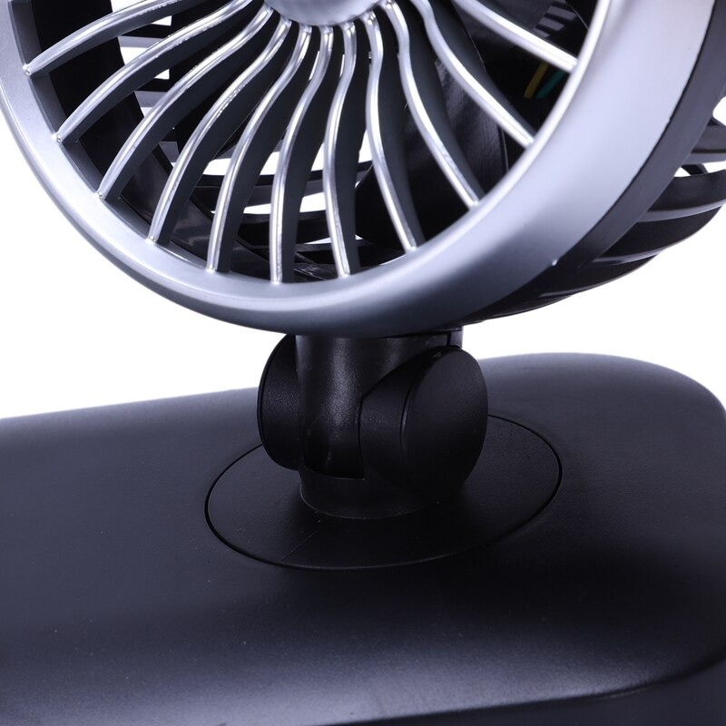 12V Mini Electric Car Fan Low Noise Summer Car Air Conditioner Rotating 2 Gears Adjustable Air Cooling Fan