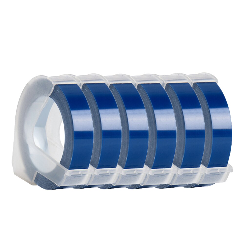 6 rollen Mehrfarbig PräGen Band 9MM Präge Etikett Band Nachfüllung Kompatibel für Motex E101 und DYMO 12965 Präge Etikett Hersteller: 6Rollen Blau Band