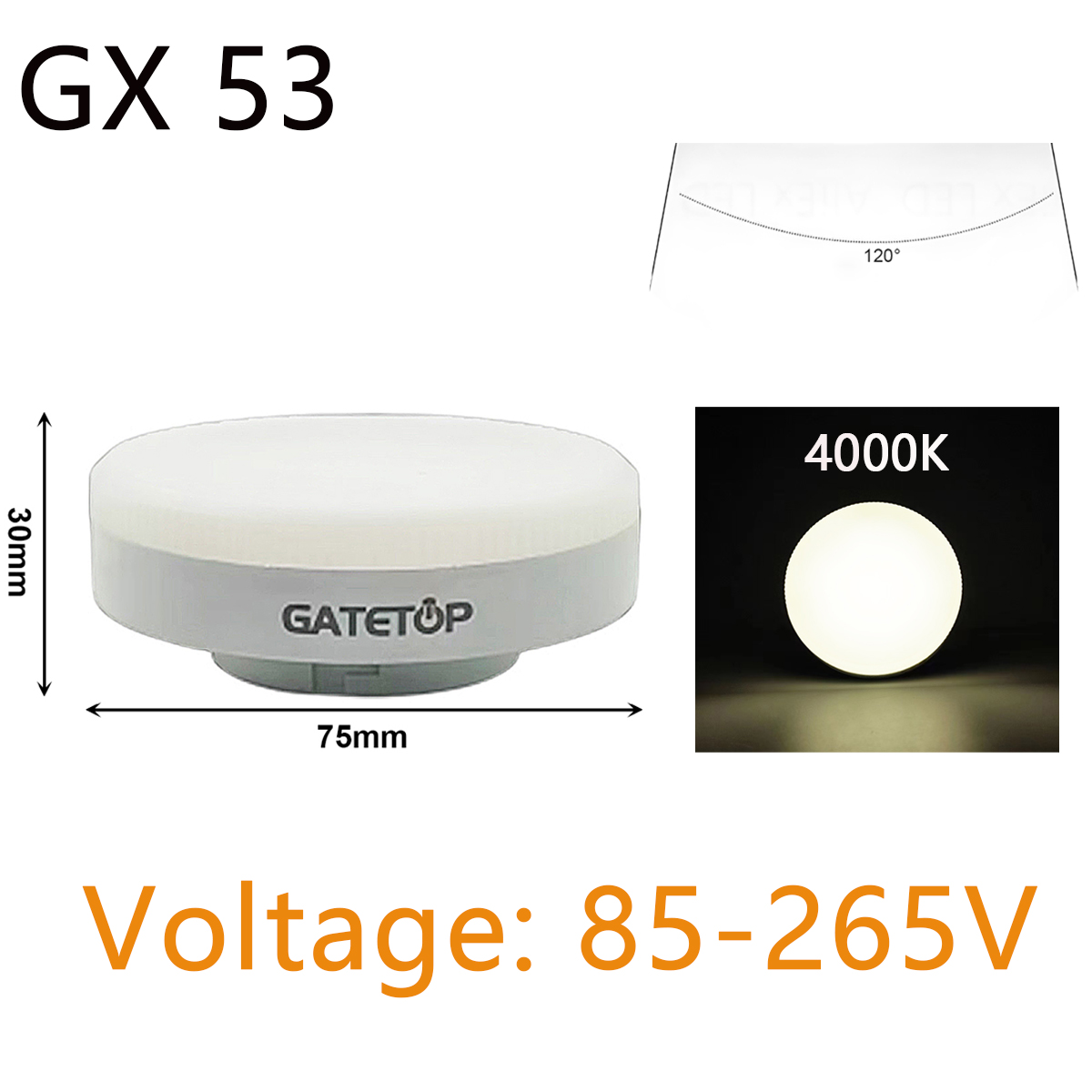 5-20 piezas foco LED GX53 luz de rejilla de armario AC85-265V 5W/7W/9W/12W/15W 120 grados sin parpadeo alto Lumen para interiores