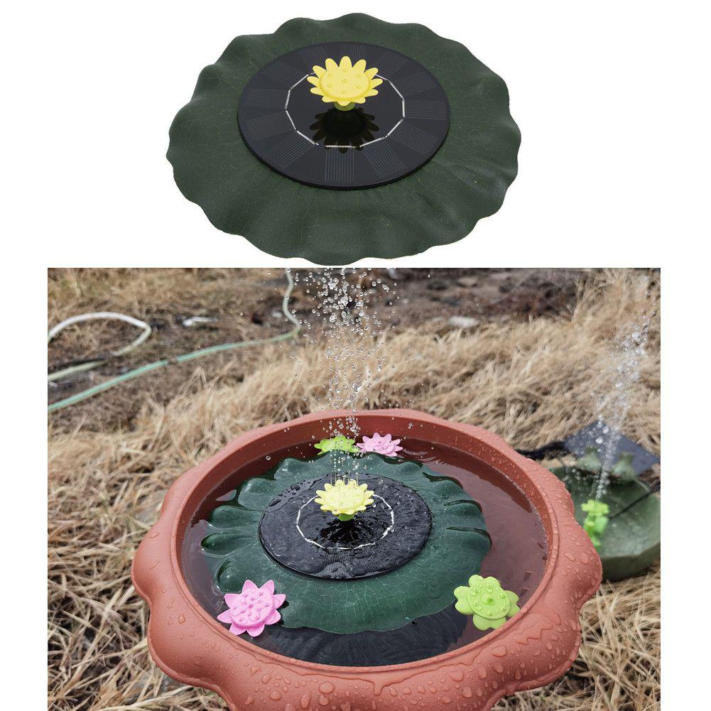 Solar Powered Water Fountain Simulate Lotus Leaf Solar Fountain Flower Nozzles For Bird Bath Pond Pool Fish Bowl Aquarium Garden