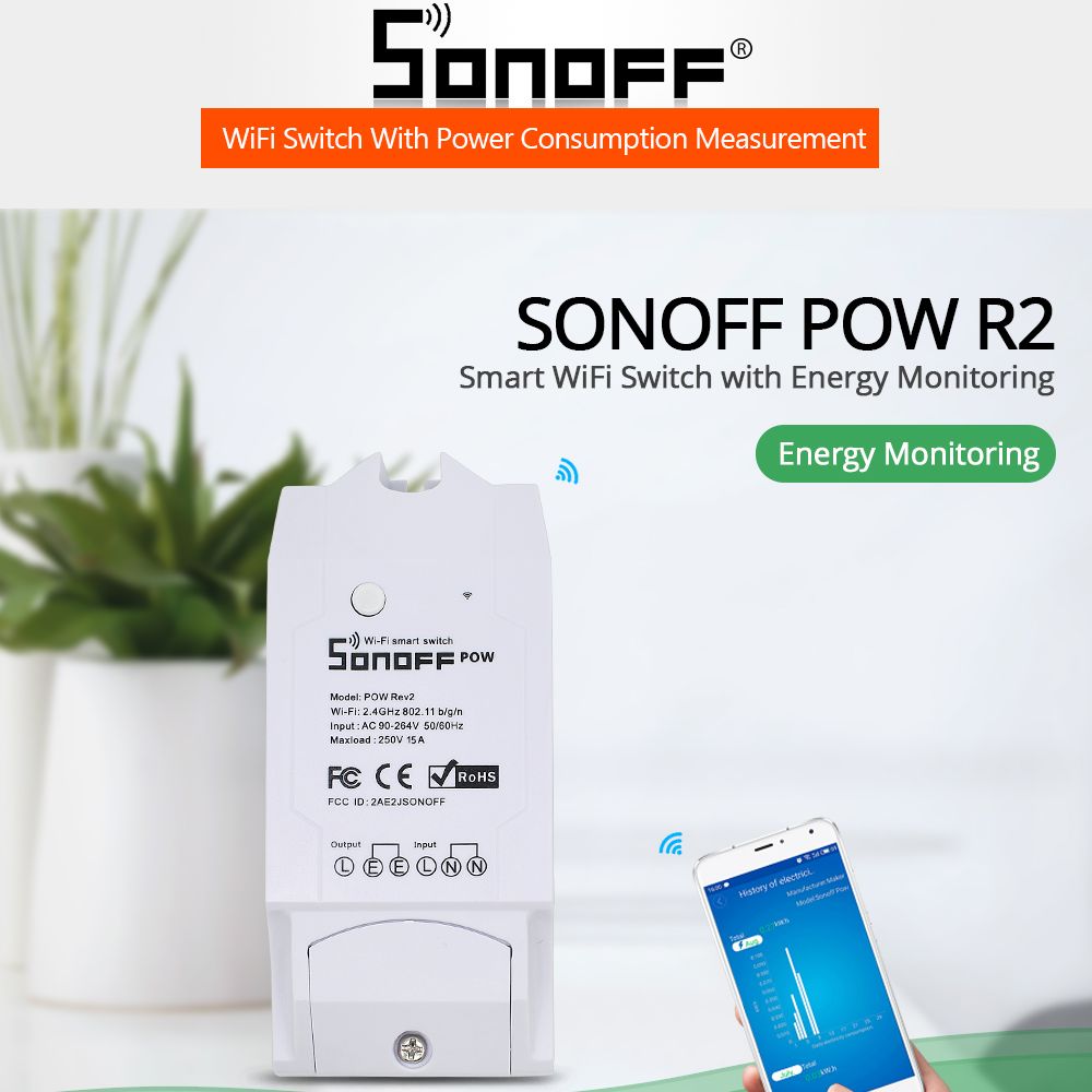 SONOFF básicos R2/TH10/TH16/doble/POW R2/básica RF interruptor inalámbrico inteligente luz temporizador 220V Wifi interruptor Módulo de automatización de domótica