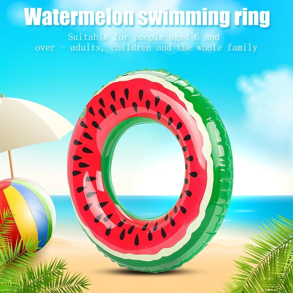 1 pc vattenmelonmönster badring för vuxna barn uppblåsbar madrass poolparty simning sommar strand flyta vattensport