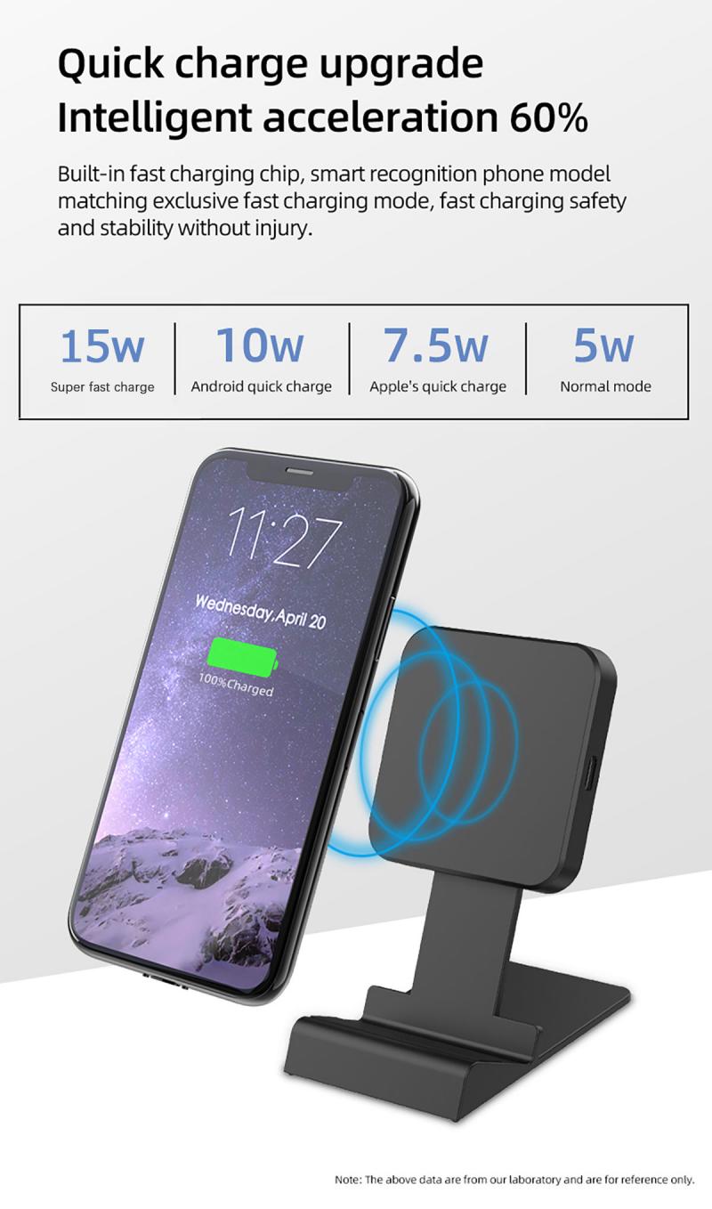 15W Qi Wireless Charger Stand Qi Fast Charge Phone Stand Multifunctional Wireless Charging Pad For iPhone 11 Pro Samsung