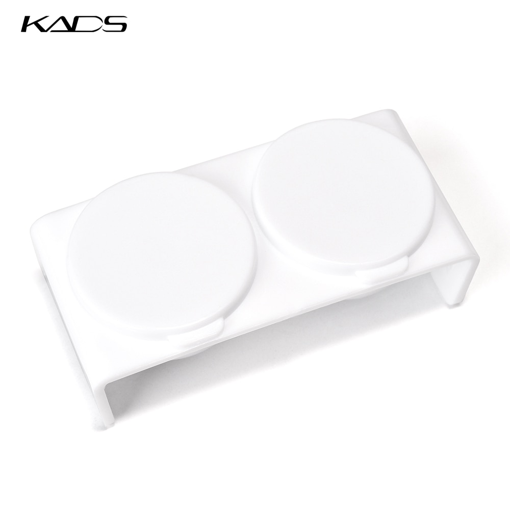 Kads plast dubbel dappen disklåda akryl flytande pulver uv gel tips verktyg vit akryl vätskehållare dubbel dappen disk